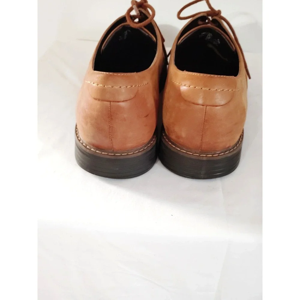 Rockport Men 13 Brown Leather Derby  TruTech Heel Comfort Old Money Dress Shoes